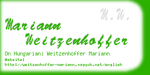 mariann weitzenhoffer business card